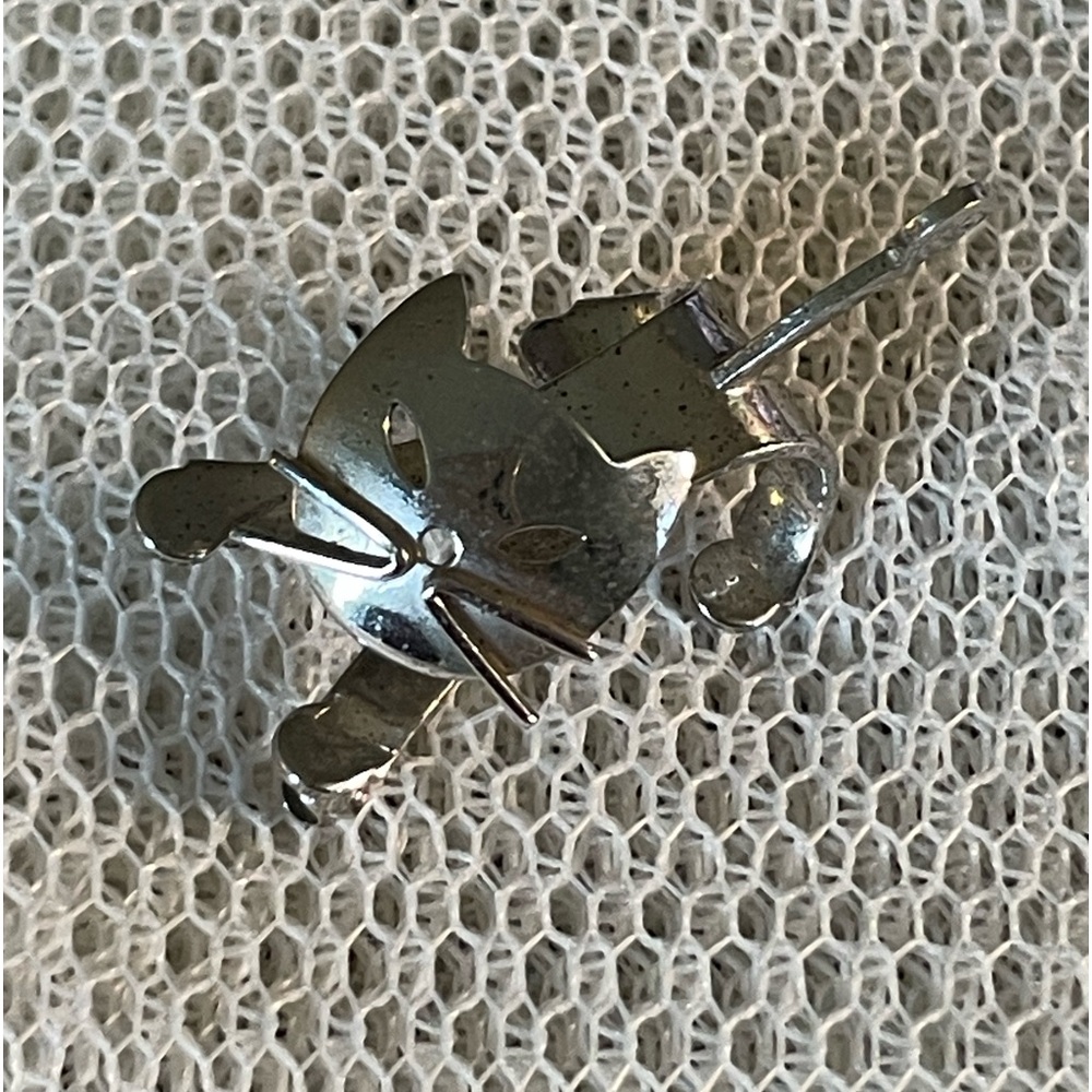 Sterling Cat Pin, vintage - Picture 2 of 3